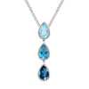 9ct White Blue Topaz Pendant