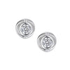 9ct White Gold Diamond Earrings