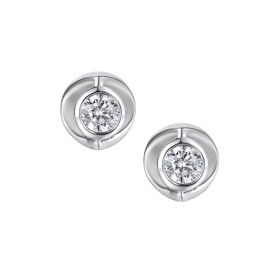 9ct White Gold Diamond Earrings