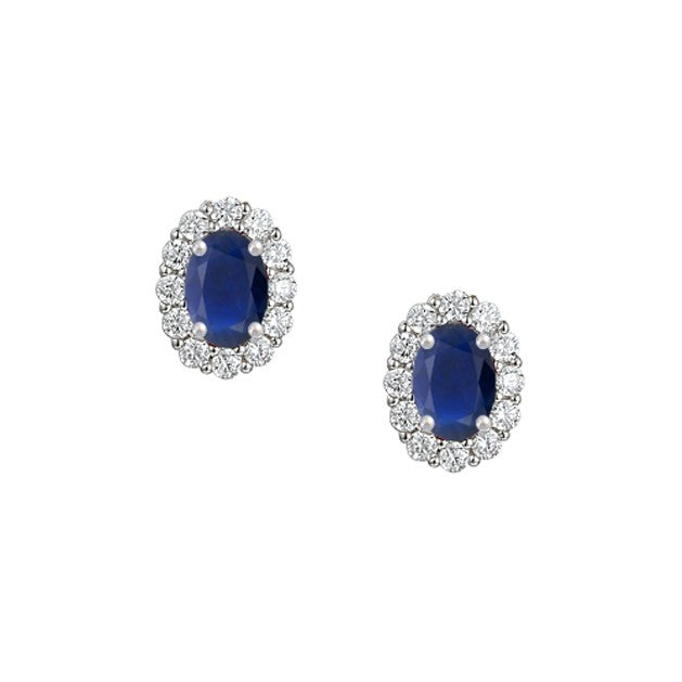 9ct Sapphire & Diamond Earrings