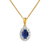 9ct Gold Sapphire & Diamond Pendant