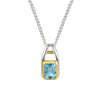 9ct White Gold Blue Topaz Pendant