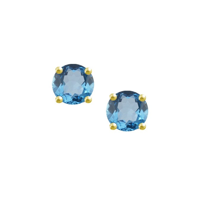 9ct Gold Blue Topaz Stud Earrings