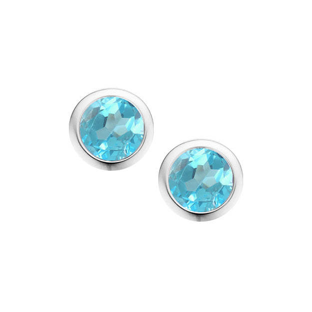 Silver Blue Topaz Earrings