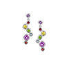 Silver Multi Gem Drop Earrings