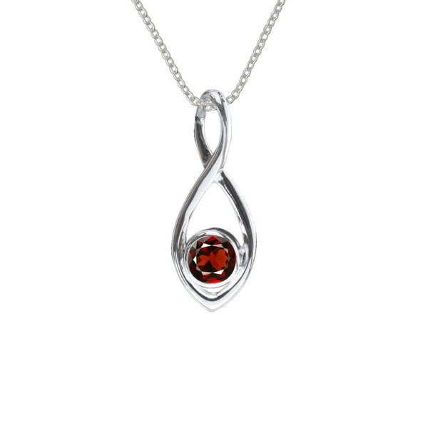 Silver Garnet Pendant