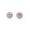 9ct White Gold Pink Sapphire & Diamond Studs