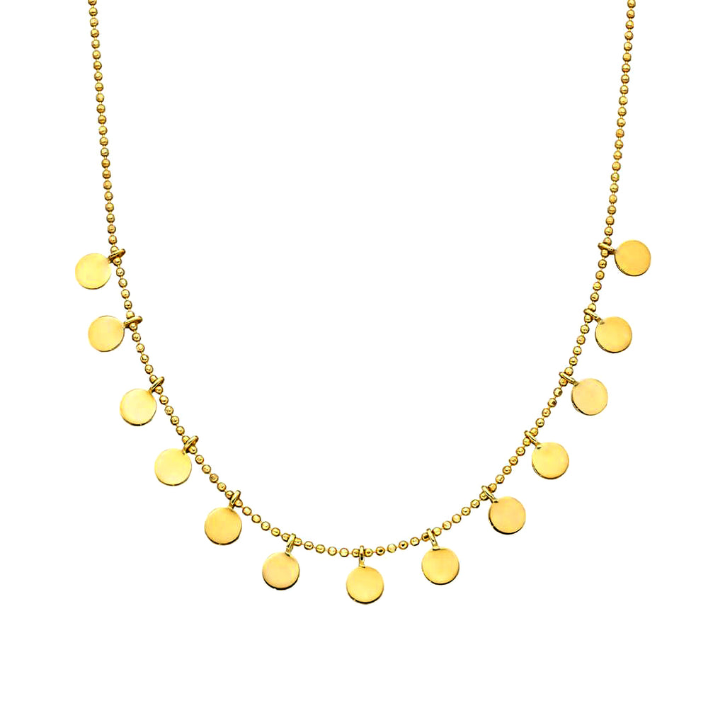 9ct Gold Disc Charm Necklace