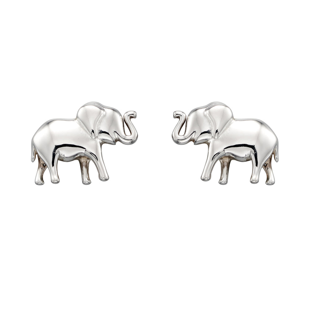 Silver Elephant Stud Earrings