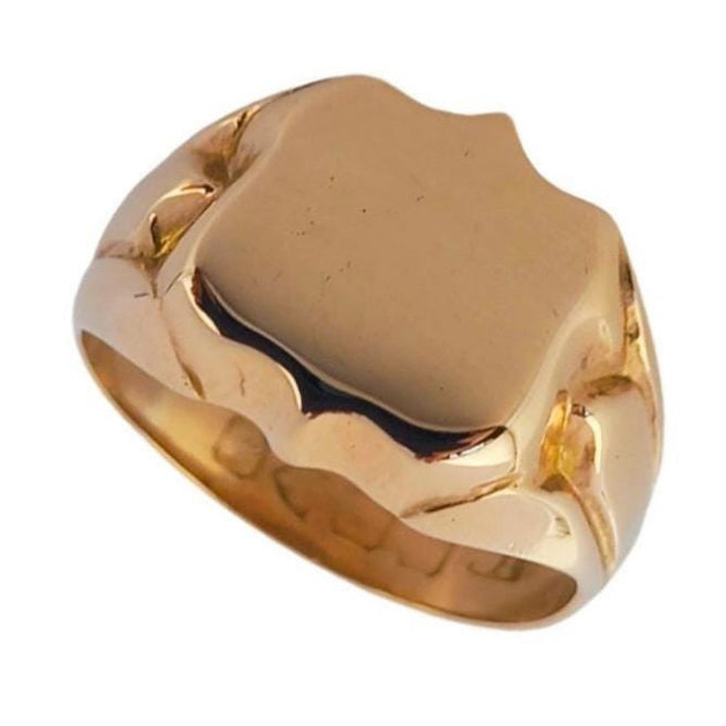 Vintage 18ct Gold Shield Signet Ring