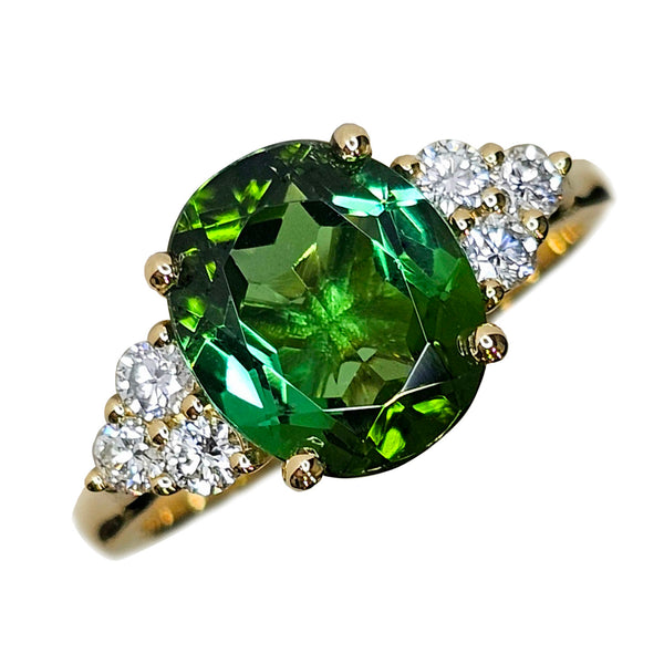 18ct Gold Tourmaline & Diamond Ring