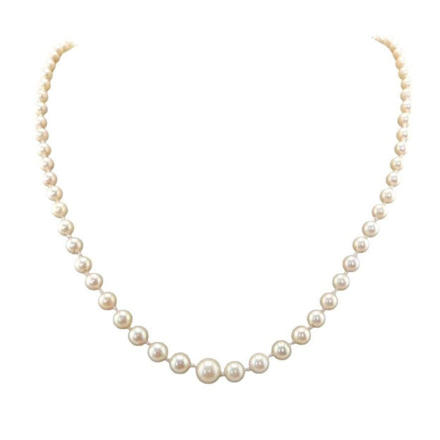 Vintage 20-Inch Graduated Cultured Pearl Necklace