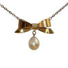 Pre-owned 9ct Gold Pearl Bow Necklace