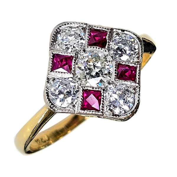 Vintage 18ct Ruby & Diamond Ring
