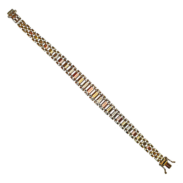 Pre-Owned 9ct 3 Colour Gold Bracelet