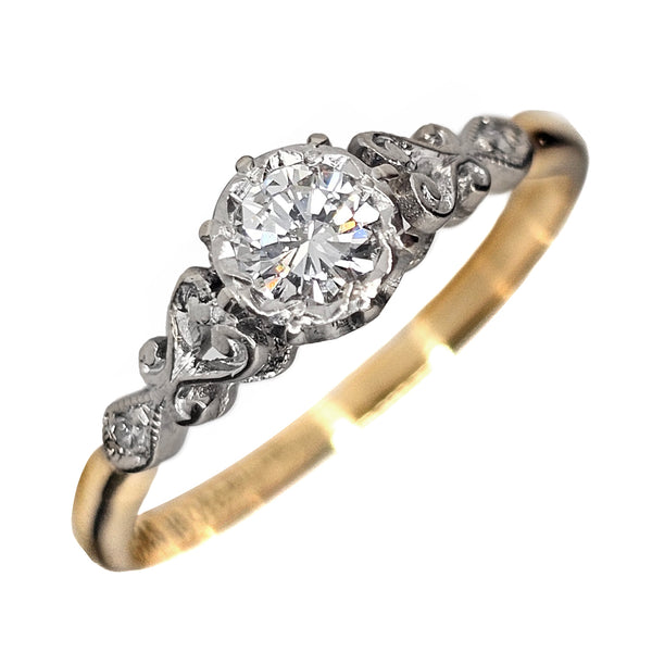 Vintage 18ct Gold & Platinum Diamond Ring