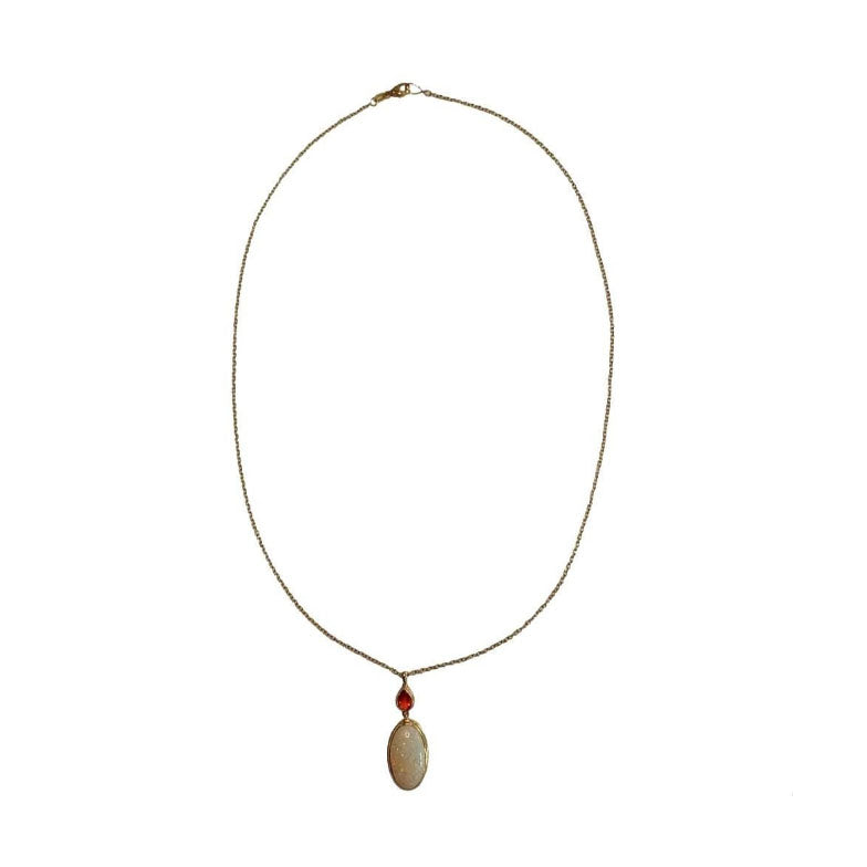 Pre-owned 18ct Gold Opal & Fire Opal Necklace
