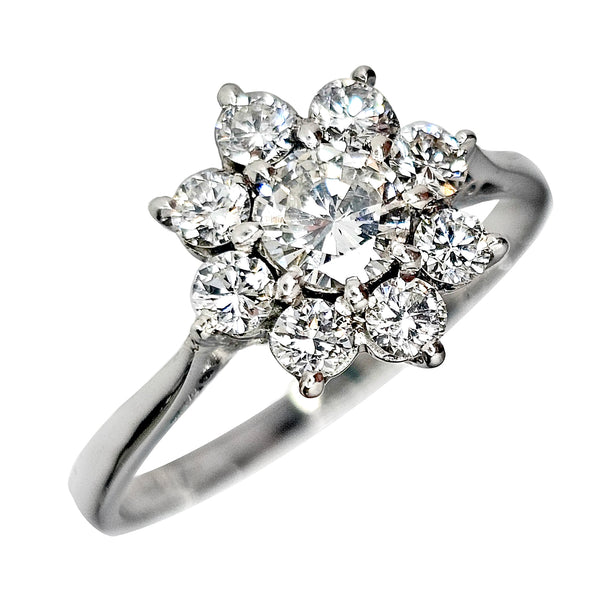 Pre-Owned Diamond Flower Cluster Ring