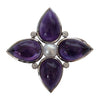 Vintage Amethyst Pearl & Diamond Brooch