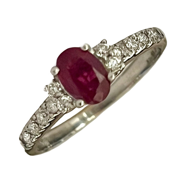 Pre-Owned 18ct White Gold Ruby & Diamond Ring