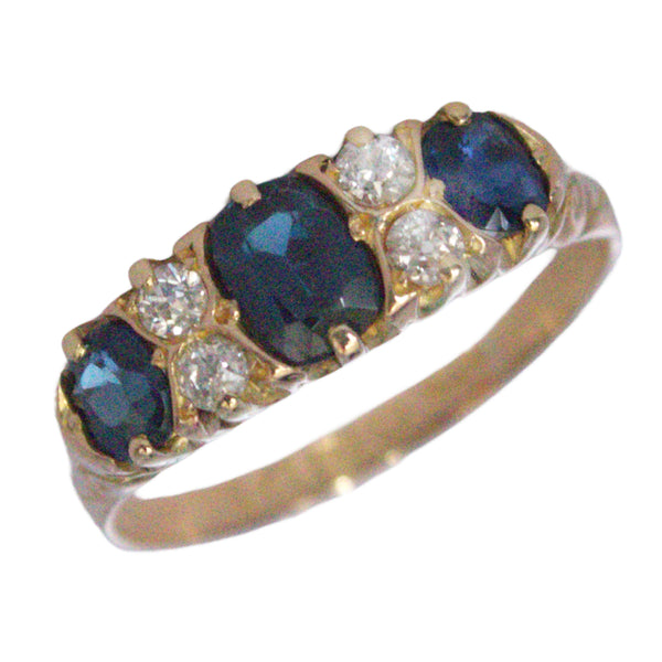 Antique 18ct Gold Sapphire & Diamond Ring