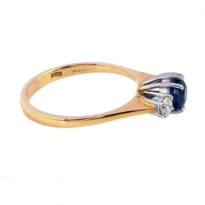 Pre-Owned 18ct Gold Sapphire & Diamond Trilogy Ring