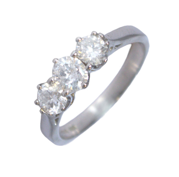 Pre-Owned Platinum Diamond Trilogy Ring