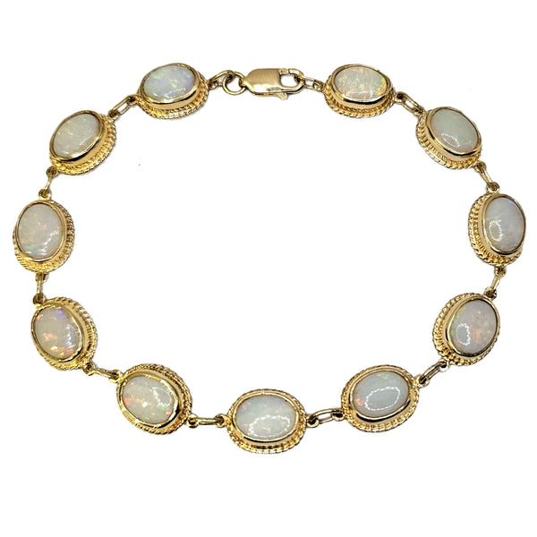 Pre-Owned 9ct Gold Opal Bracelet