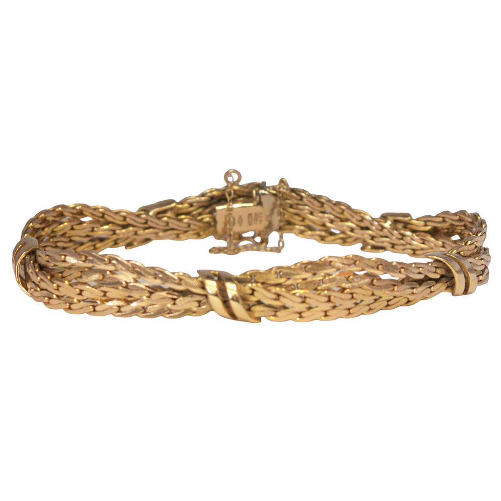 Vintage 9ct Gold Three Strand Bracelet