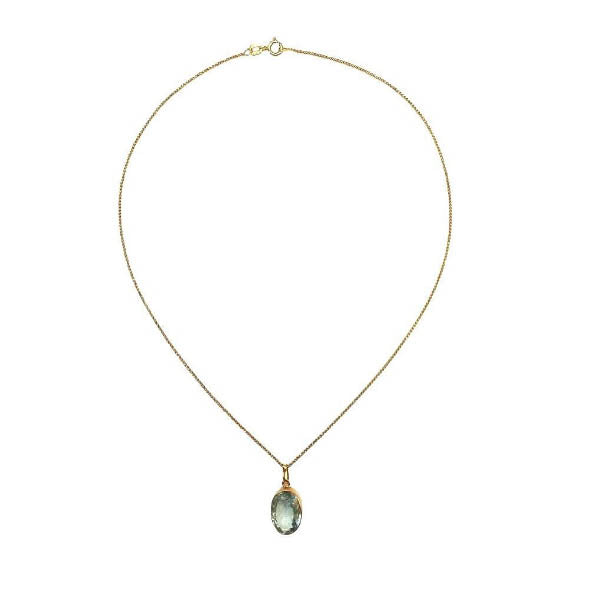 Pre-owned 9ct Gold Blue Topaz Necklace