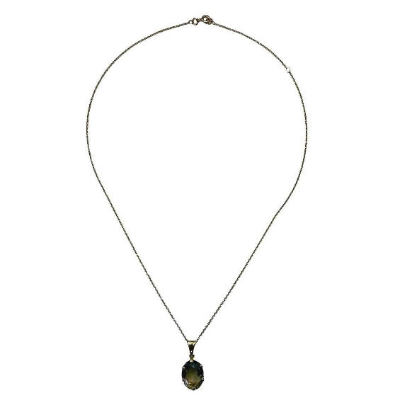 Vintage 9ct Gold Smokey Quartz Necklace