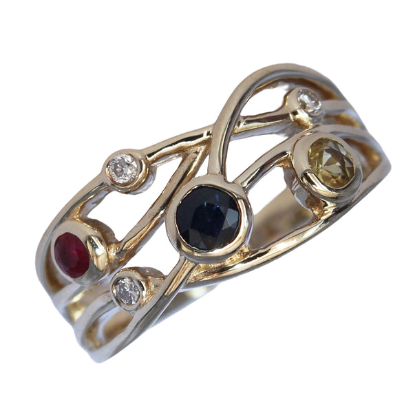 Pre-Owned 9ct Gold Multi-Stone Dress Ring