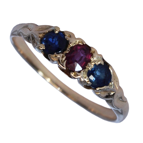 Vintage Sapphire & Ruby Ring