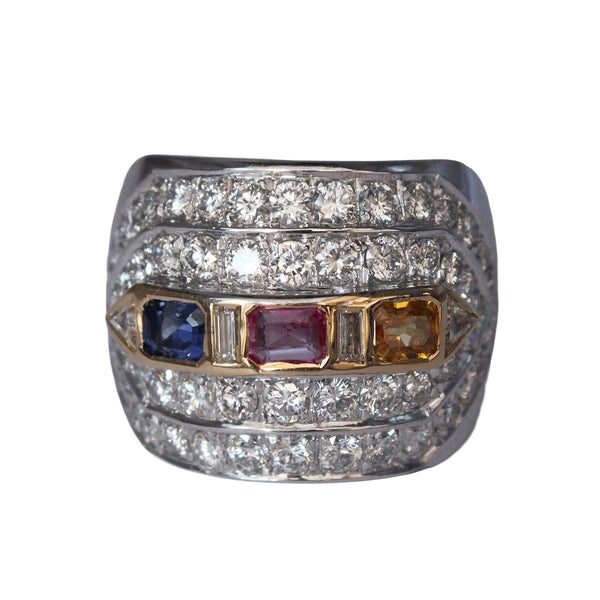 Pre-Owned Multi Sapphire & Diamond Ring