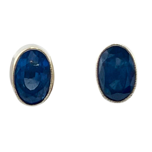 9ct White-Gold Sapphire Stud Earrings