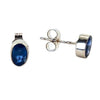 9ct White-Gold Sapphire Stud Earrings