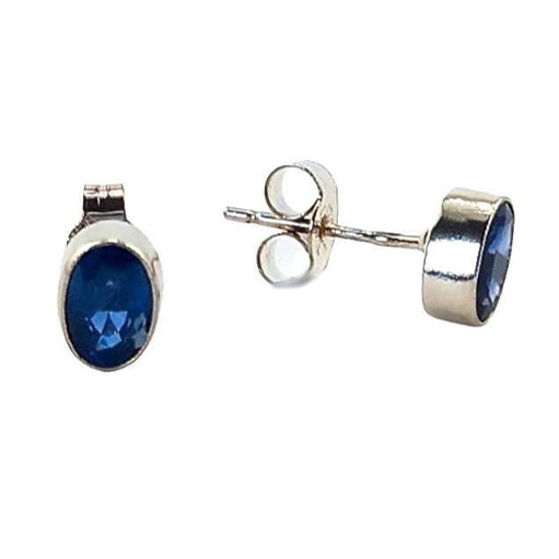 9ct White-Gold Sapphire Stud Earrings