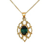 Pre-owned 9ct Gold Green Tourmaline Necklace