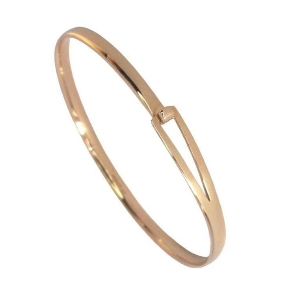 Pre-owned 9ct Gold Solid Oval Bangle