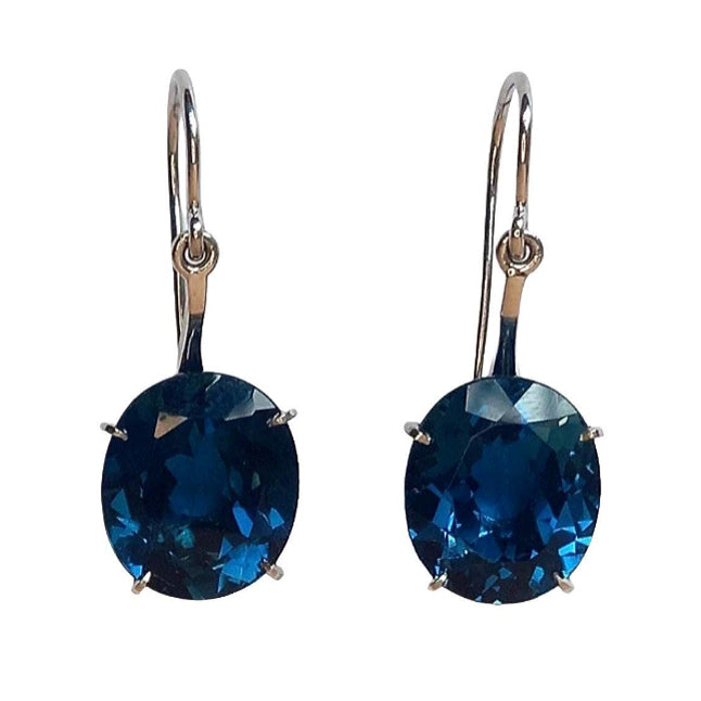 Pre-owned Blue Topaz Drop Earrings