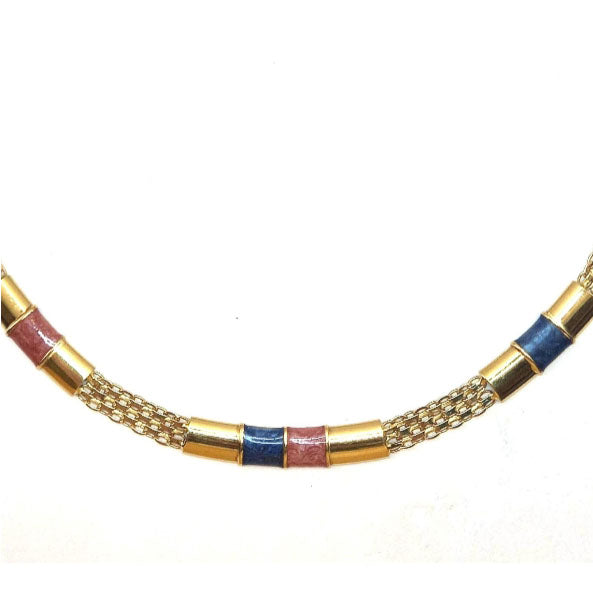Pre-owned 17 Inch Enamelled Link Necklace