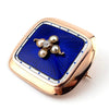 Vintage Diamond Pearl & Emamel Brooch
