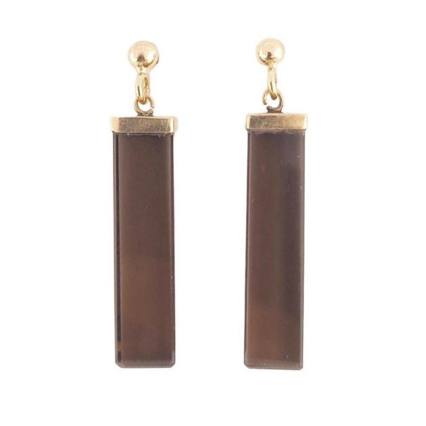 Pre-owned 9ct Gold Smokey Quartz Earrings