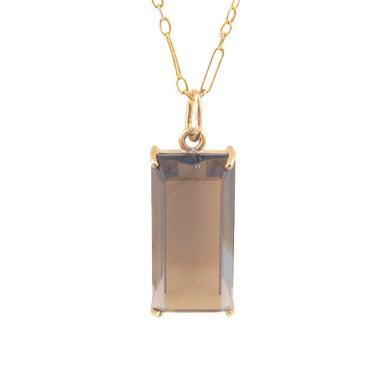 Pre-owned 9ct Gold Smokey Quartz Necklace