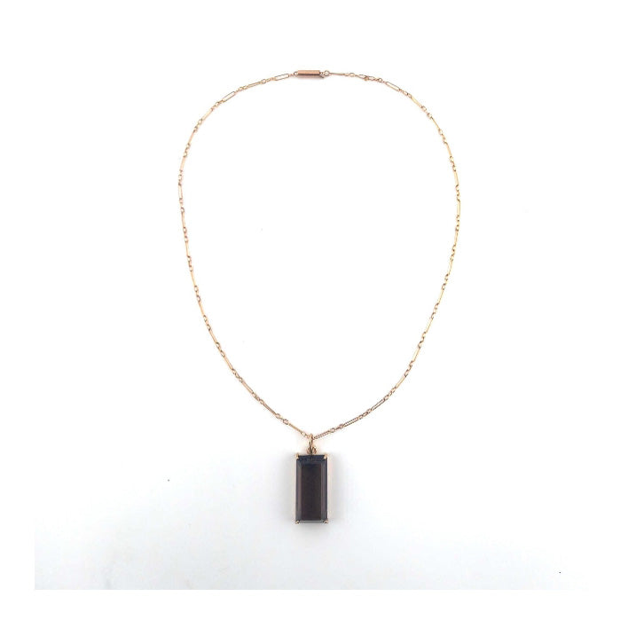 Pre-owned 9ct Gold Smokey Quartz Necklace