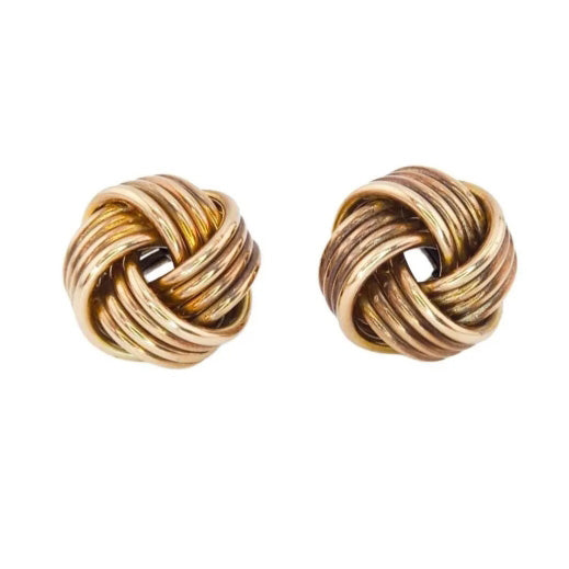 Pre-owned 9ct Gold Knot Stud Earrings