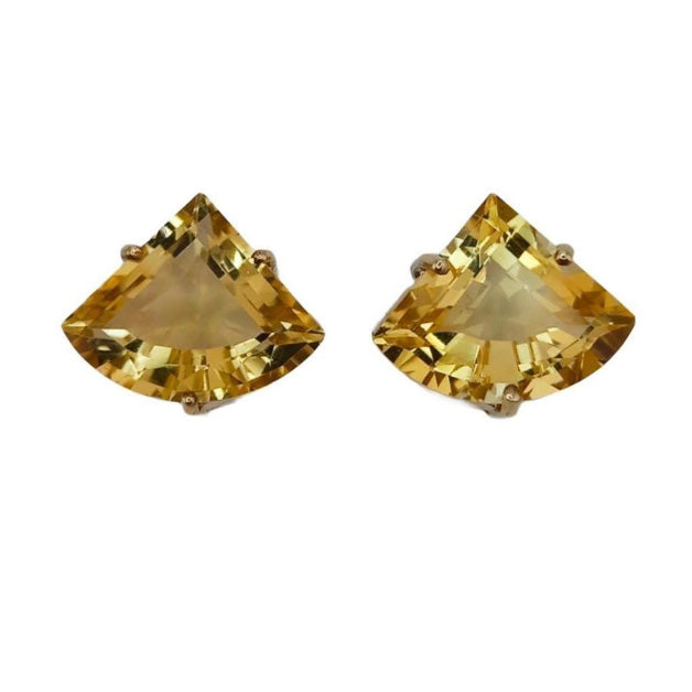 Pre-owned 9ct Gold Citrine Stud Earrings