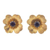 Pre-owned 9ct Gold Garnet Flower Earrings