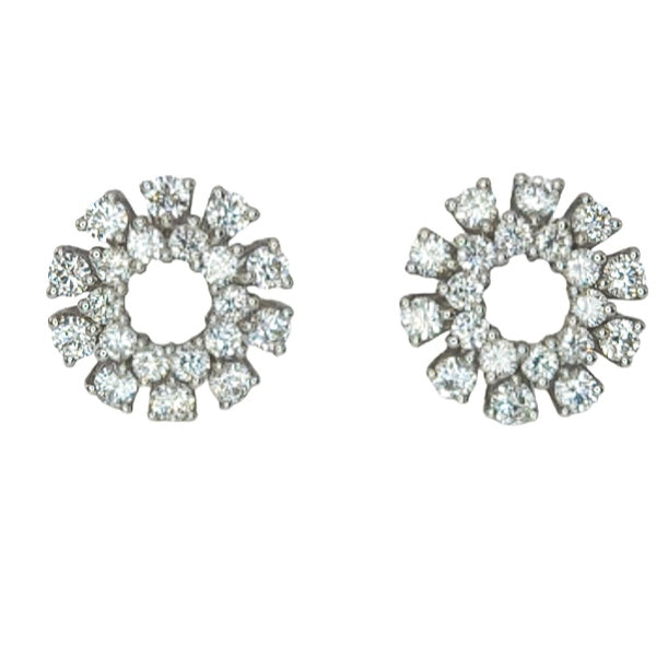 Pre-owned 18ct White-Gold Diamond Stud Earrings