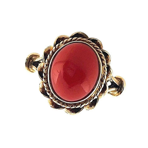Vintage 9ct Coral Ring